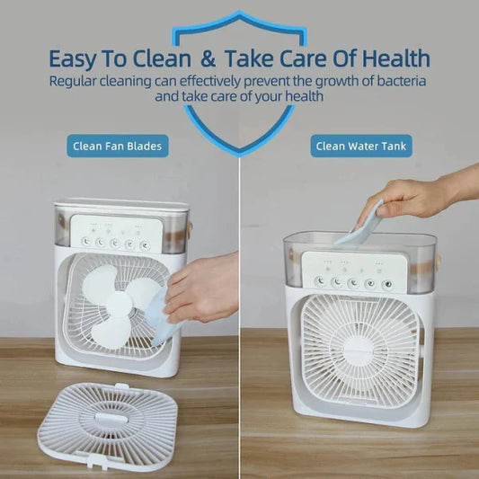 Portable Air Conditioner Fan Usb Electric Fan, Fine Mist Water, And Humidifier Function – Random Color